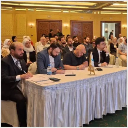 Ahmad Nahas judging the 2025 startup evaluation competition with JCI Syria